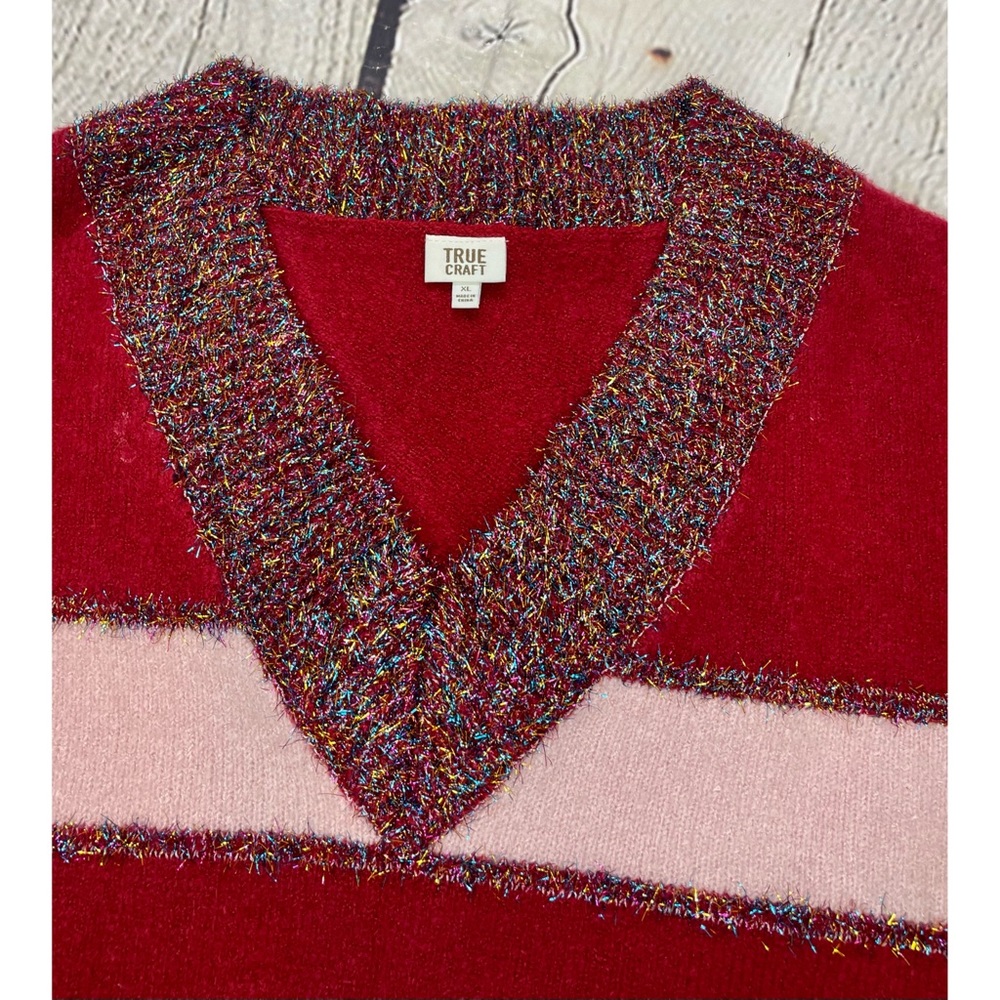 True Craft Striped Holiday Tinsel Sweater NWT! - Picture 10 of 16